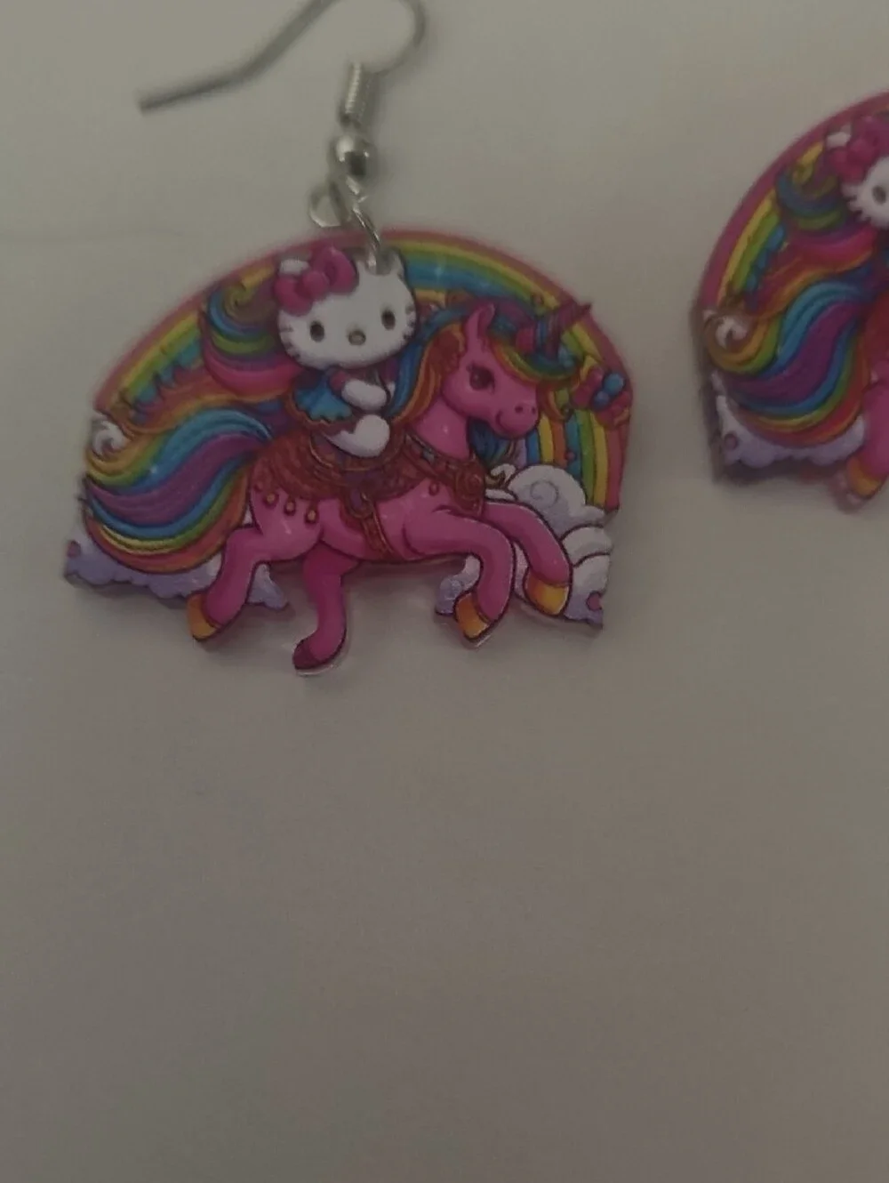 Hello Kitty Rainbow Unicorn Pink Drop Earrings